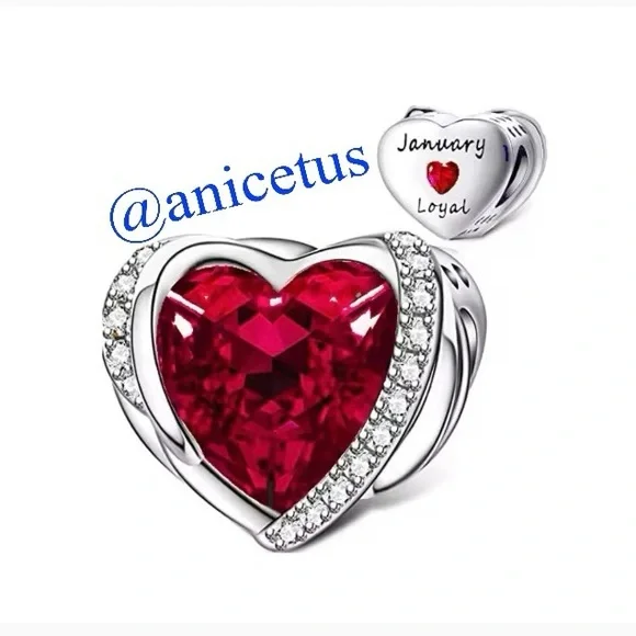 NWOT S925 Sterling Silver January Birthstone CZ Charm - Picture 6 of 7